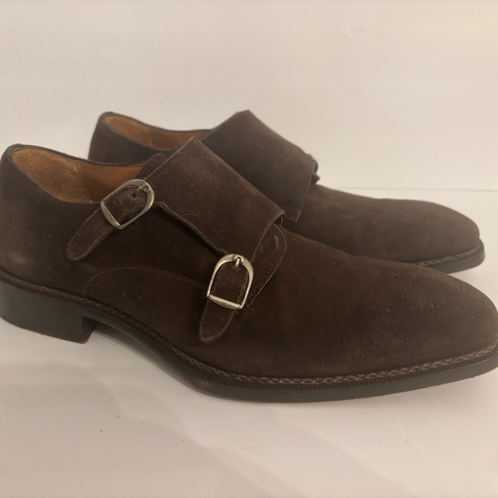Men's Brown Suede Buckle Shoes